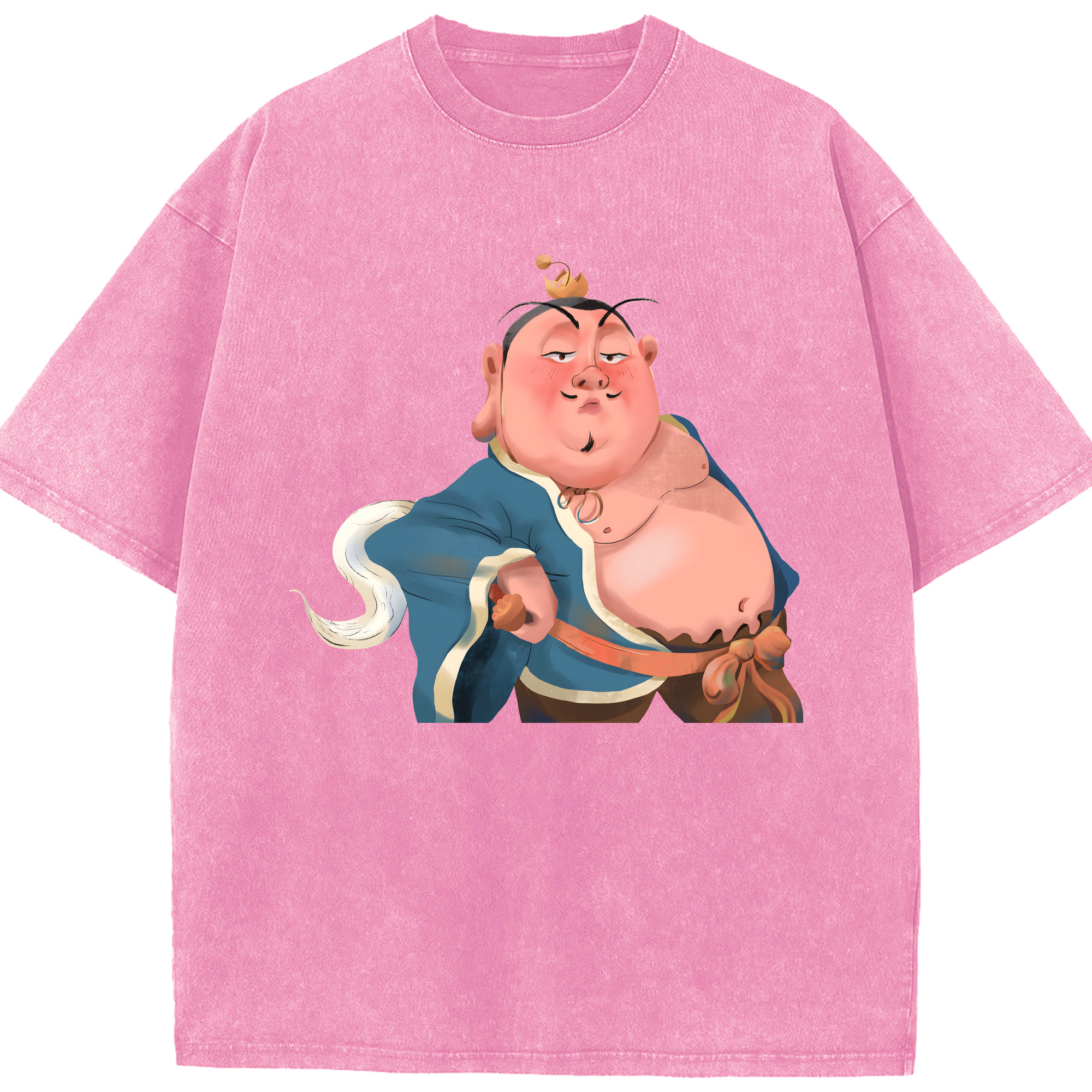 （画像用） Ne Zha 2 ナタ 魔童の大暴れ 綿100% ヴィンテージ風 半袖Tシャツ（フロントプリント）